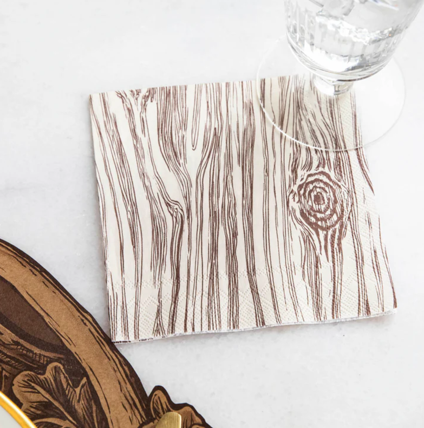 NAPKIN COCKTAIL OAK PK20 #77435