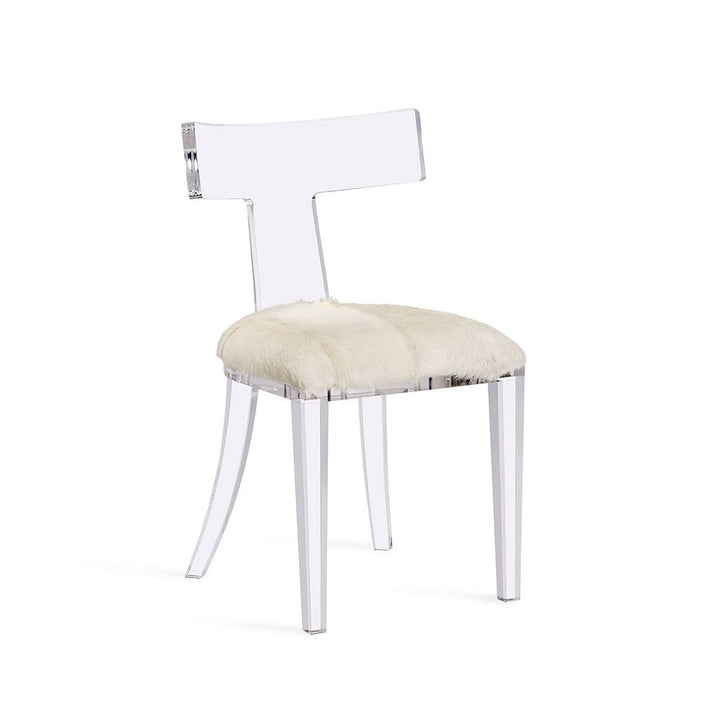 CHAIR KLIMOS ACRYLIC & IVORY GOAT SKIN #53032 (NRD)