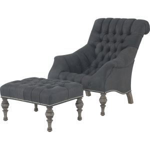 OTTOMAN IRVING IN LEATHER SUNDANCE SHADOW