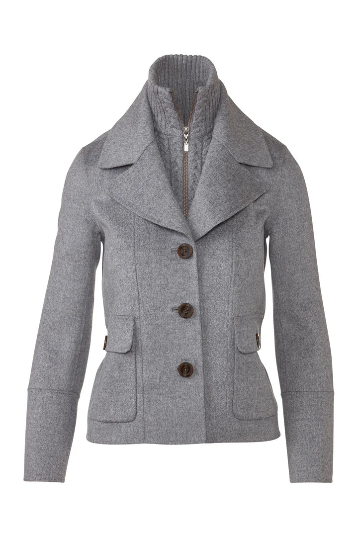 COAT KNIT INSERT NOTCH COLLAR