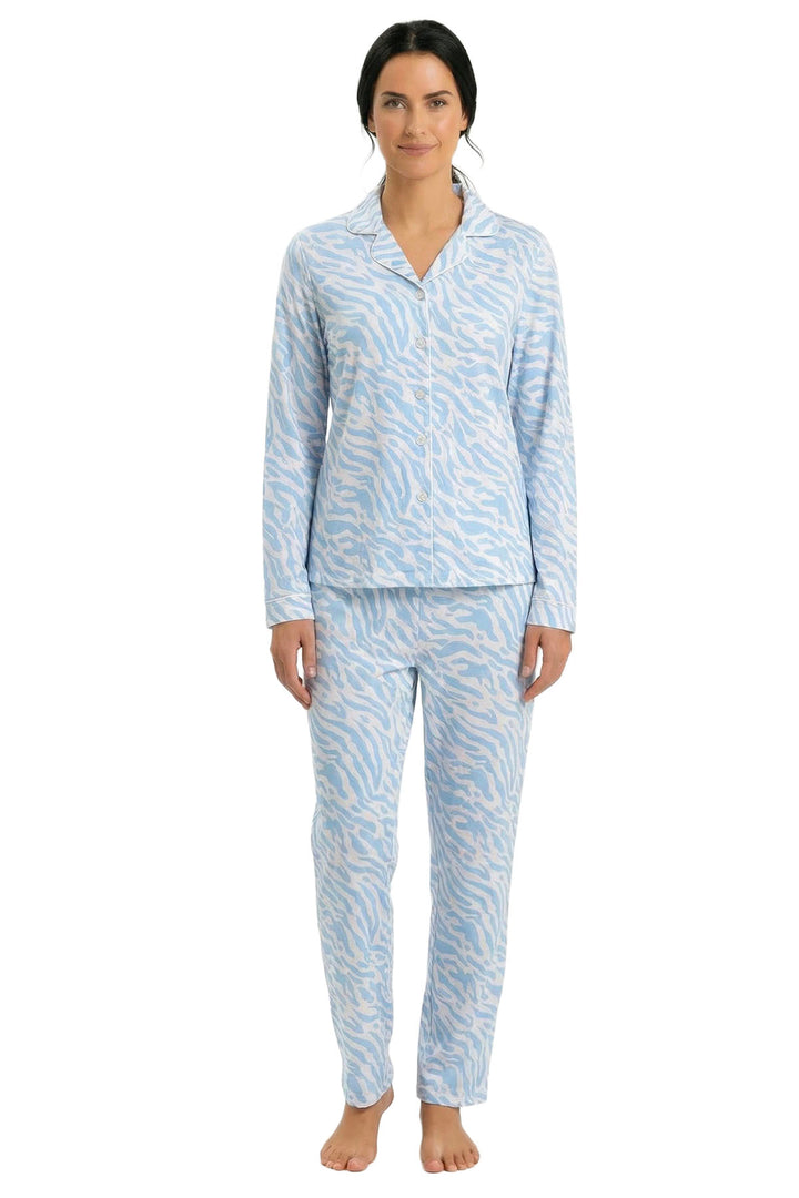 LISA LONG SLEEVE BLUE ZEBRA PJ SET
