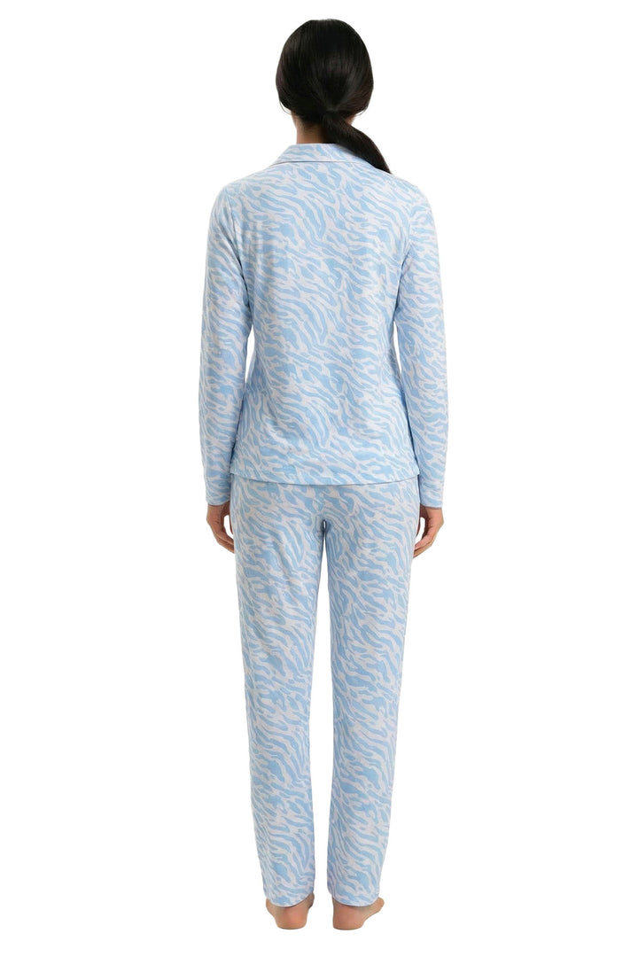 LISA LONG SLEEVE BLUE ZEBRA PJ SET