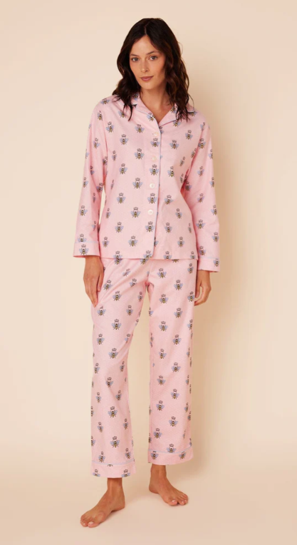 PAJAMA LONG BEE PINK FLANNEL (Available in 4 Sizes)