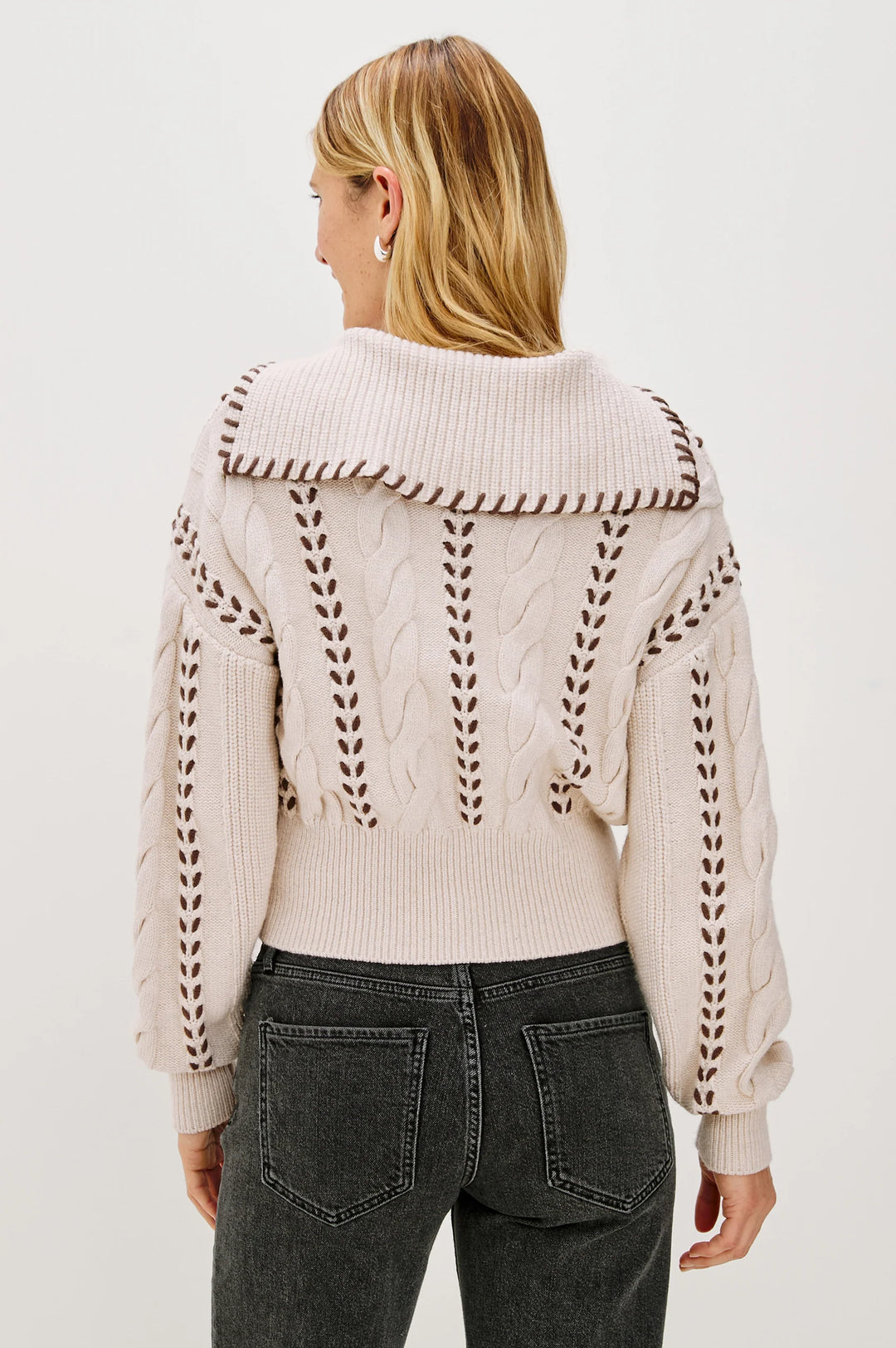 SWEATER OATMEAL BROWN WHIP STITCH LUNA