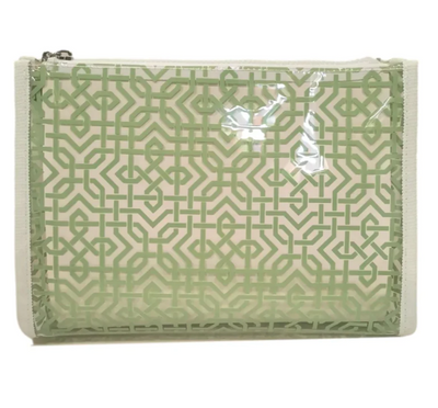 COSMETIC BAG LATTICE LEAF CLEAR (Available in 2 Sizes)