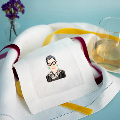 NAPKIN COCKTAIL LINEN RUTH BADER GINSBURG - SET OF 4