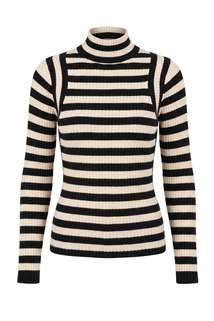 SWEATER TOP ENGINEERED STRIPE