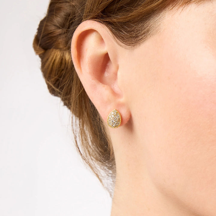 EARRING PAVE TEARDROP STUD