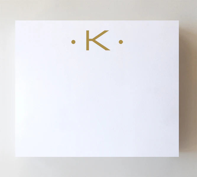 NOTEPAD LUXE GOLD FOIL INITIAL