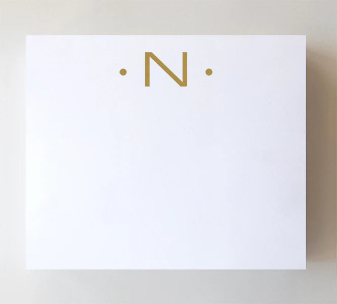 NOTEPAD LUXE GOLD FOIL INITIAL