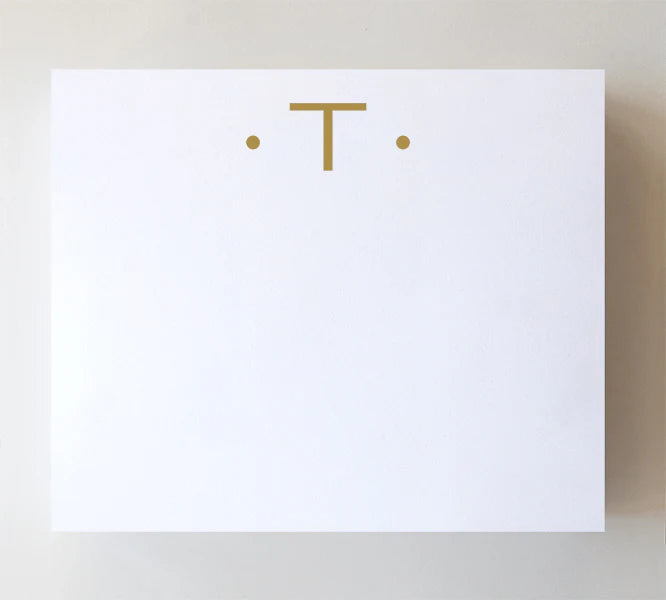 NOTEPAD LUXE GOLD FOIL INITIAL