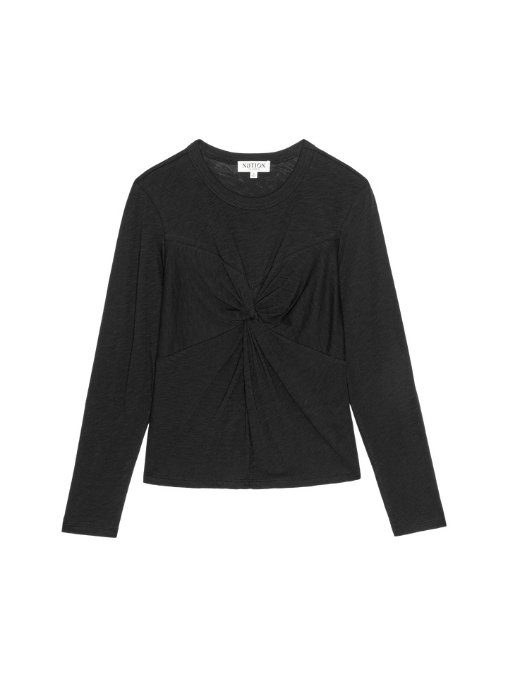 TEE TWIST FRONT JET BLACK