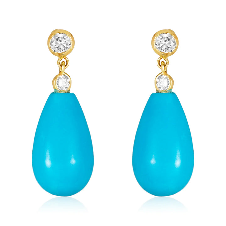 EARRING DROP ARIZONA TURQOUISE 14K