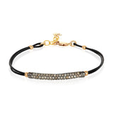 BRACELET PAVE DIAMOND BAR LEATHER