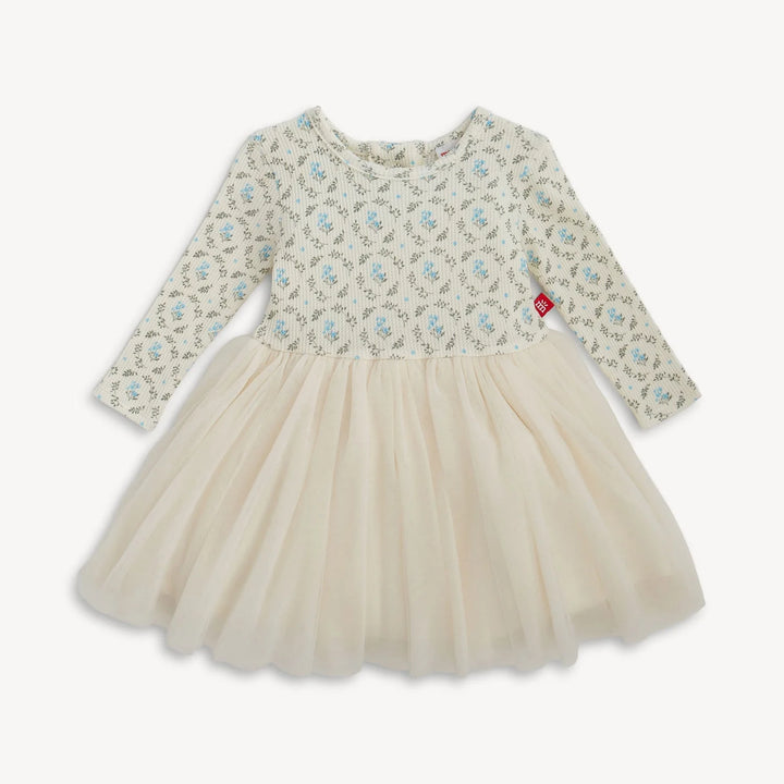 DRESS BODYSUIT WAFFLE LS W/ TULLE SKIRT IN ELOISE (BABY)