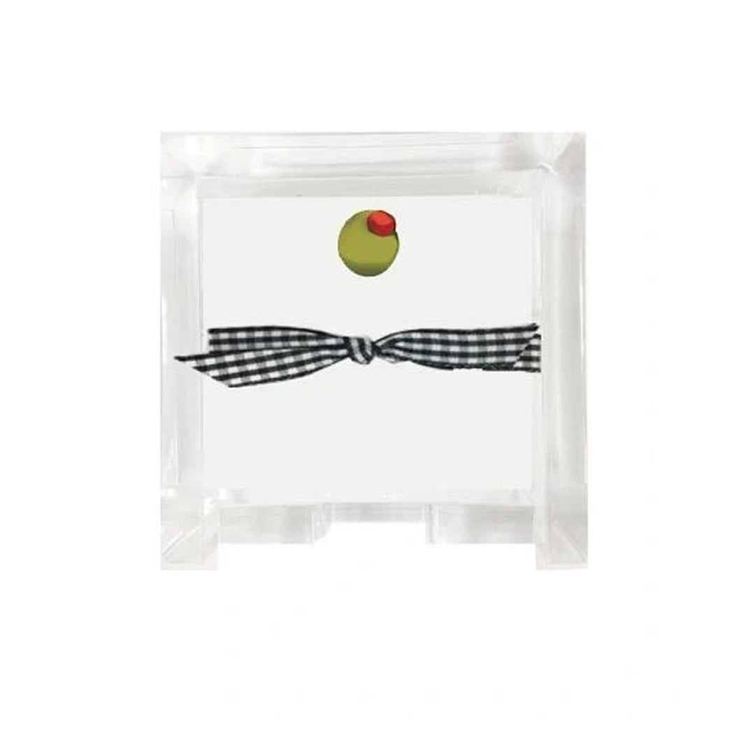NOTEPAD OLIVE WITH TRAY MINI