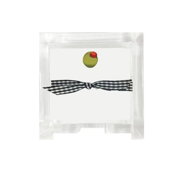 NOTEPAD OLIVE WITH TRAY MINI