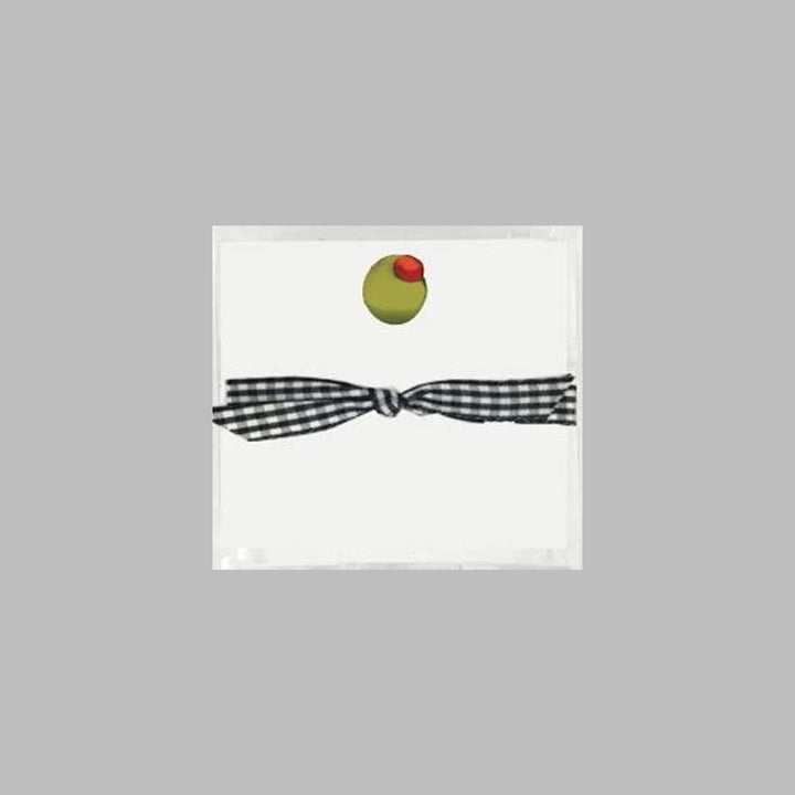 NOTEPAD OLIVE WITH TRAY MINI