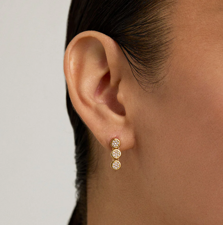 EARRINGS MIRABEAU DROPLET WHITE CZ #76257