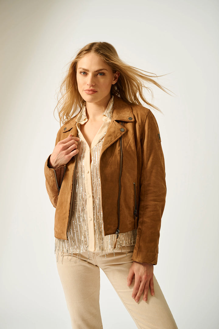 JACKET LEATHER MISTY RF COGNAC