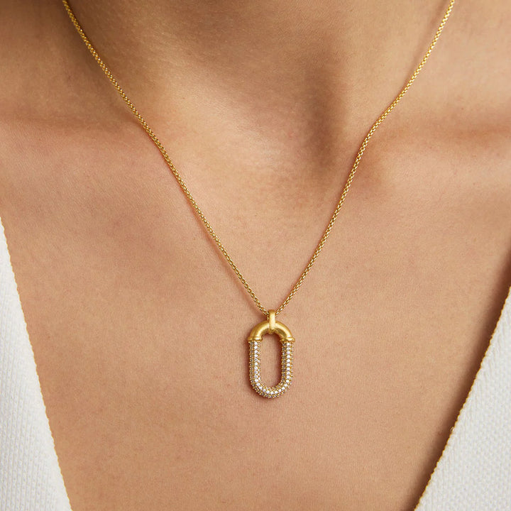 NECKLACE SOLENE PAVE PENDANT