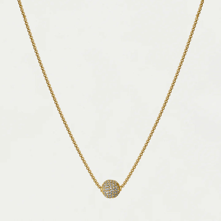 PENDANT GISELLE PAVÉ WHITE TOPAZ GOLD