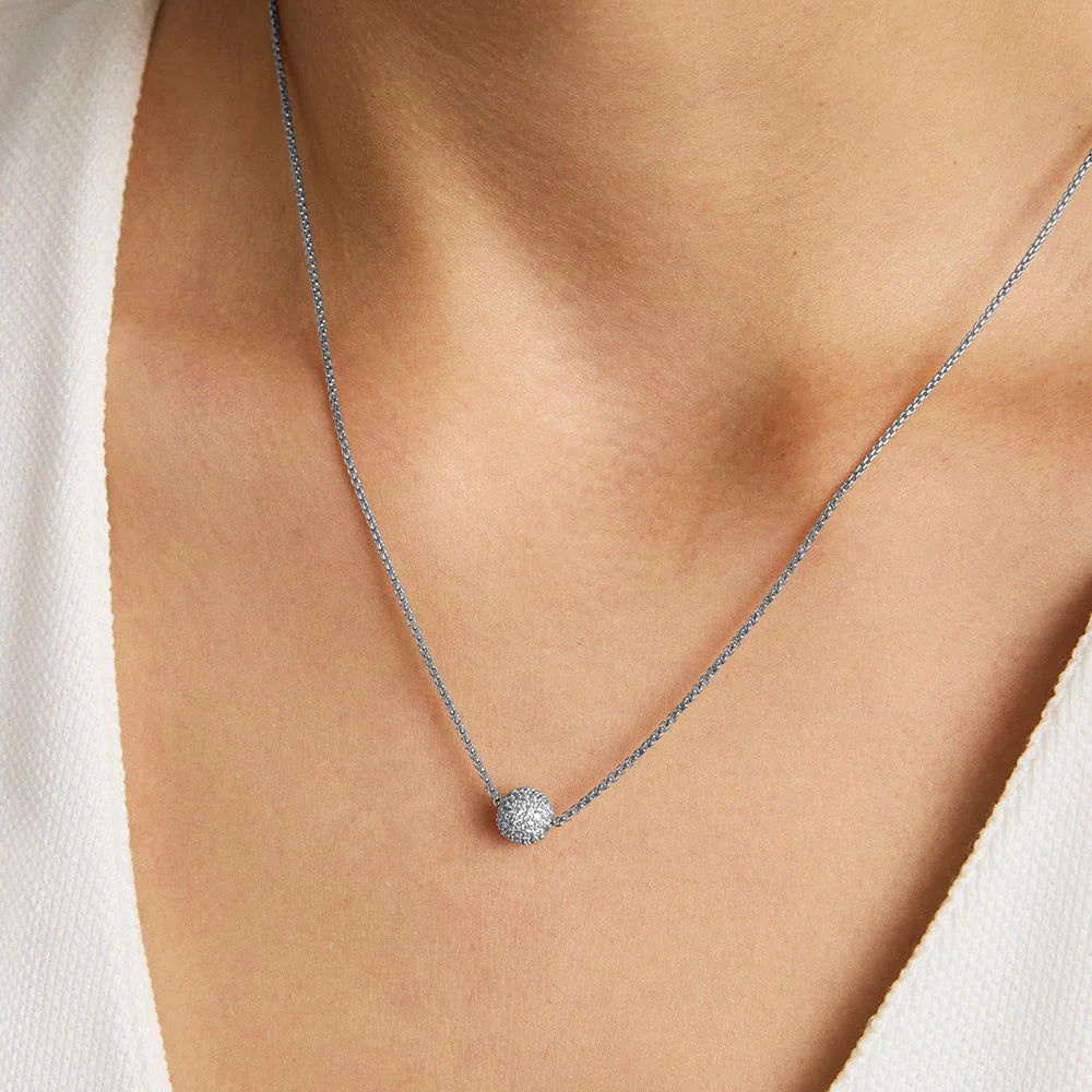 PENDANT GISELLE PAVÉ WHITE TOPAZ SILVER