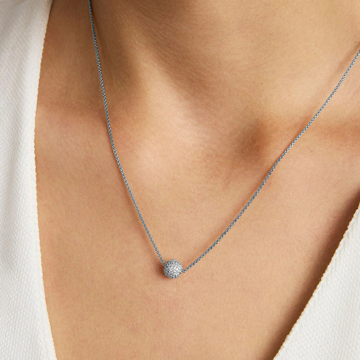 PENDANT GISELLE PAVÉ WHITE TOPAZ SILVER