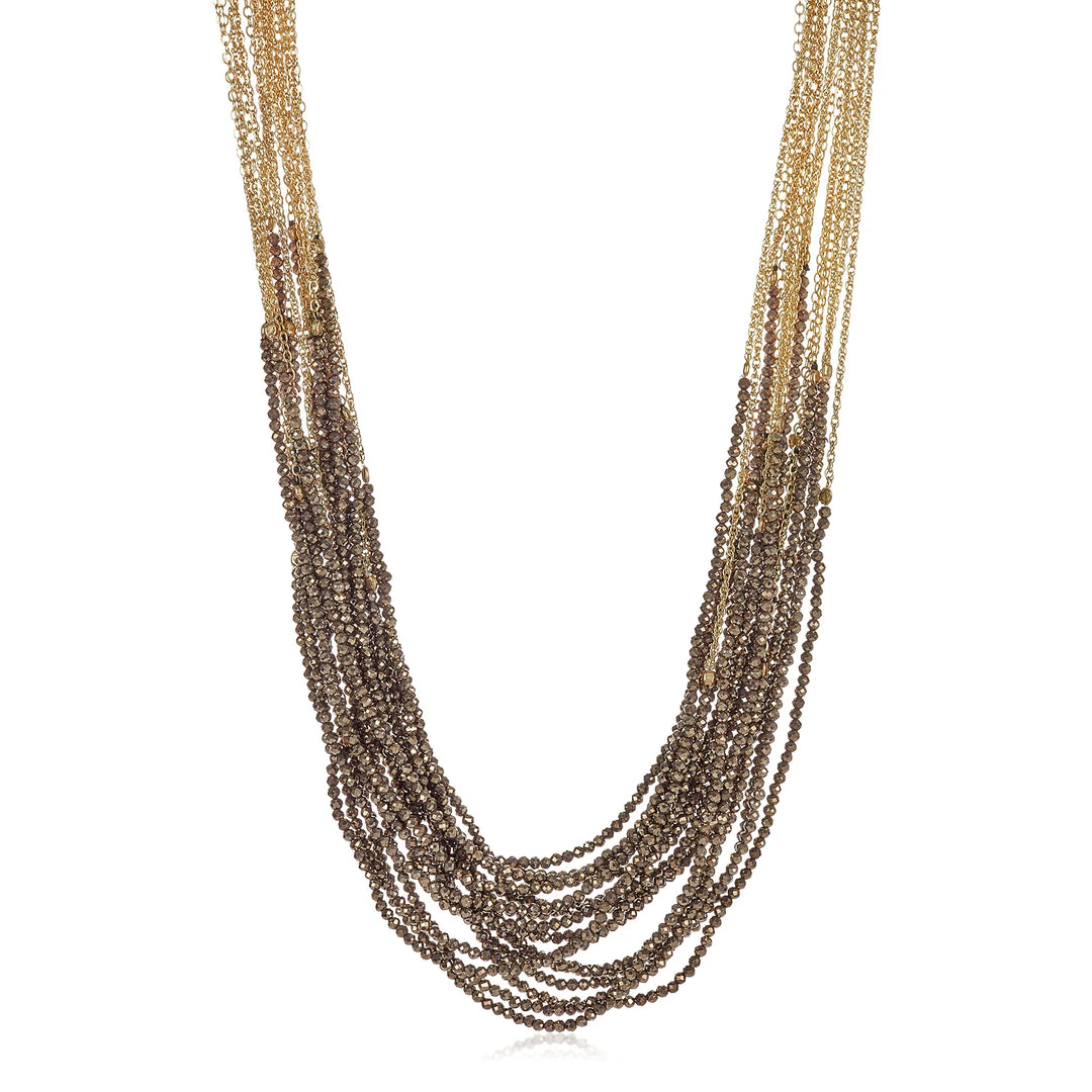 NECKLACE GOLDEN DOLORES PYRITE