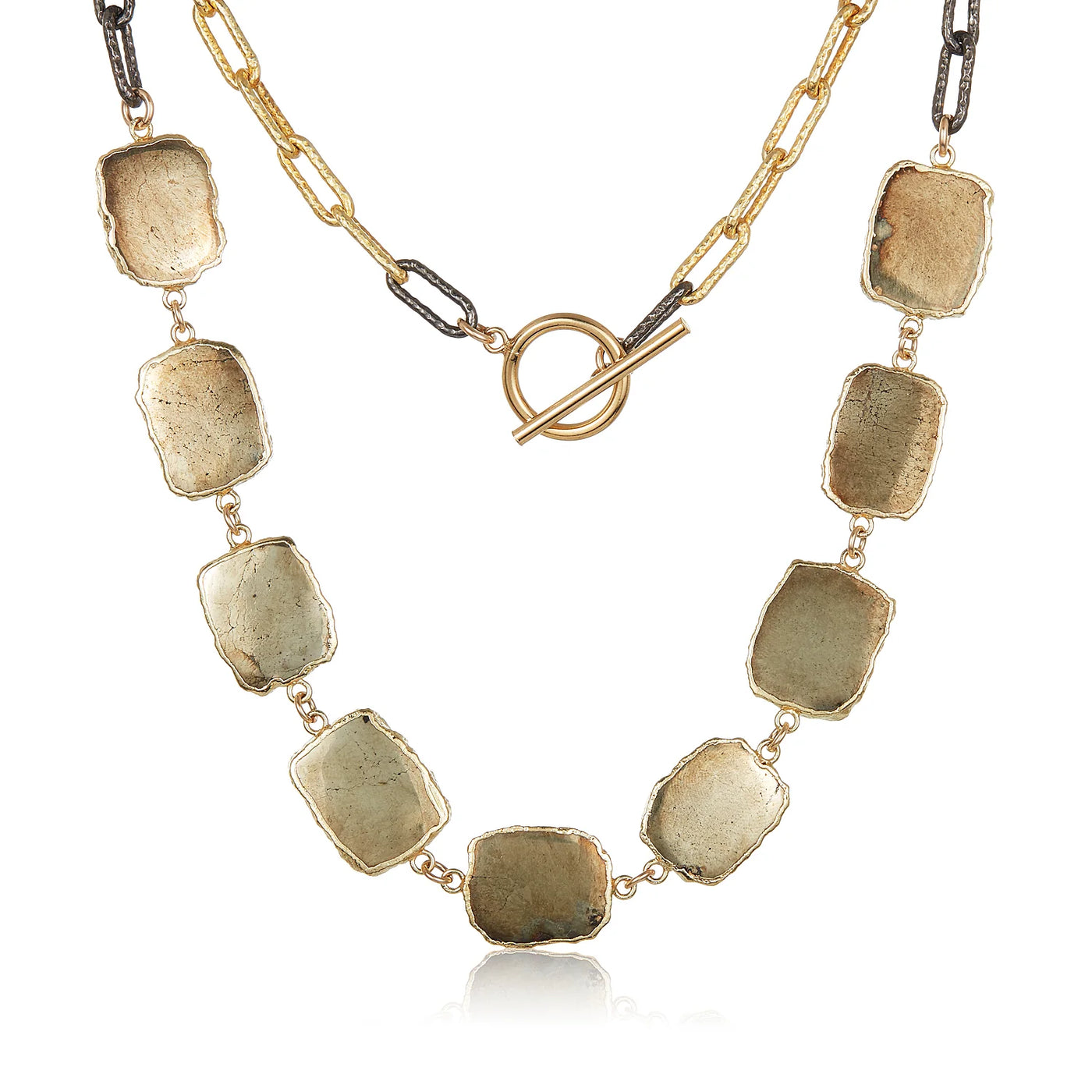 MABEL CHONG NECKLACE LINKS OF PYRITE
