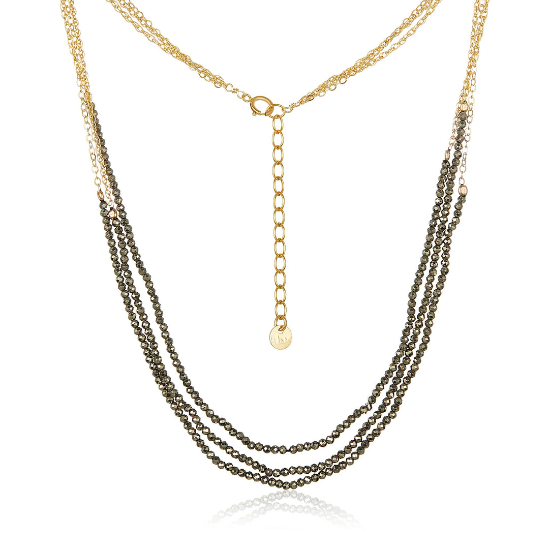 NECKLACE TRIO PYRITE