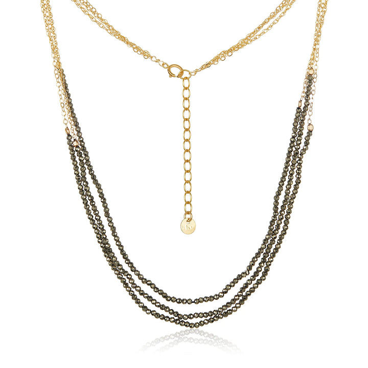 NECKLACE TRIO PYRITE