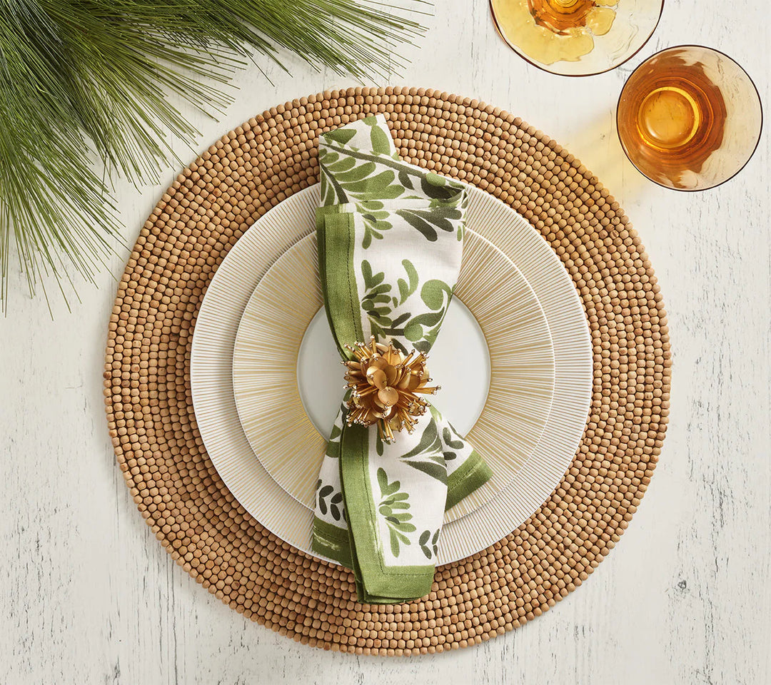 NAPKIN BOTANICA IVORY/GREEN