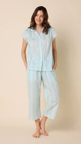 PAJAMA NANTUCKET STRIPE VOILE CAPRI (NRD)