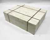BOX BONE WHITE W/ GOLD LINES