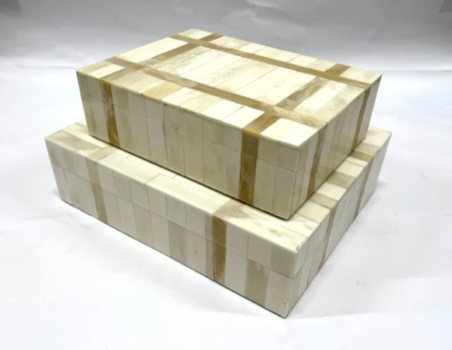 BOX BONE GOLD PLAID