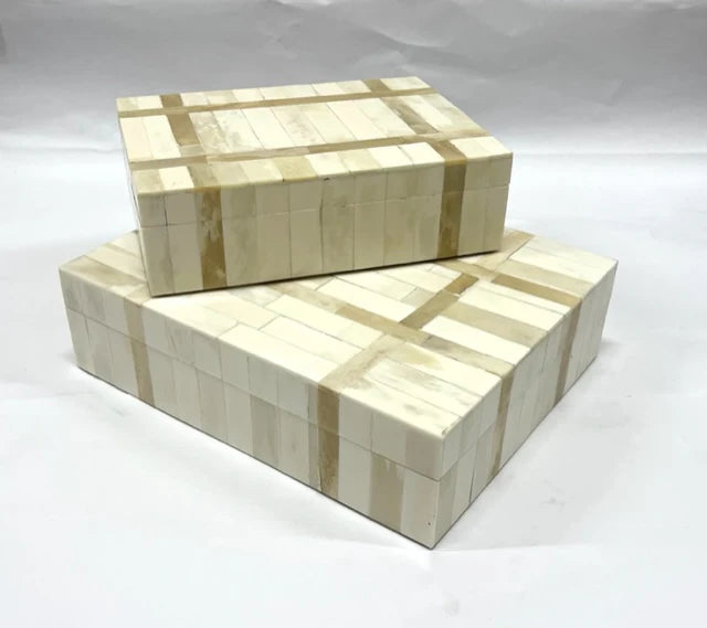 BOX BONE GOLD PLAID