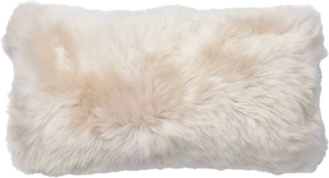 PILLOW LONG WOOL SHEEPSKIN LINEN 14X36