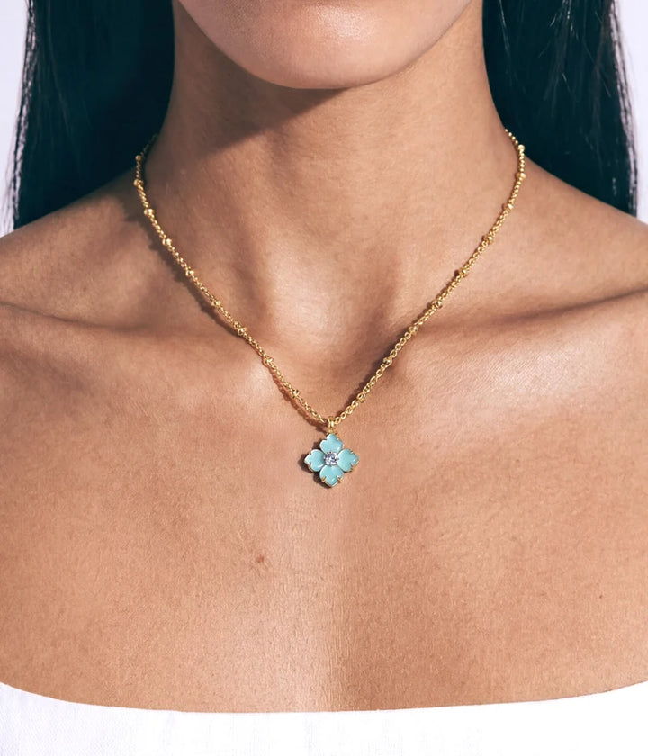 NECKLACE HYDRANGEA BLUE