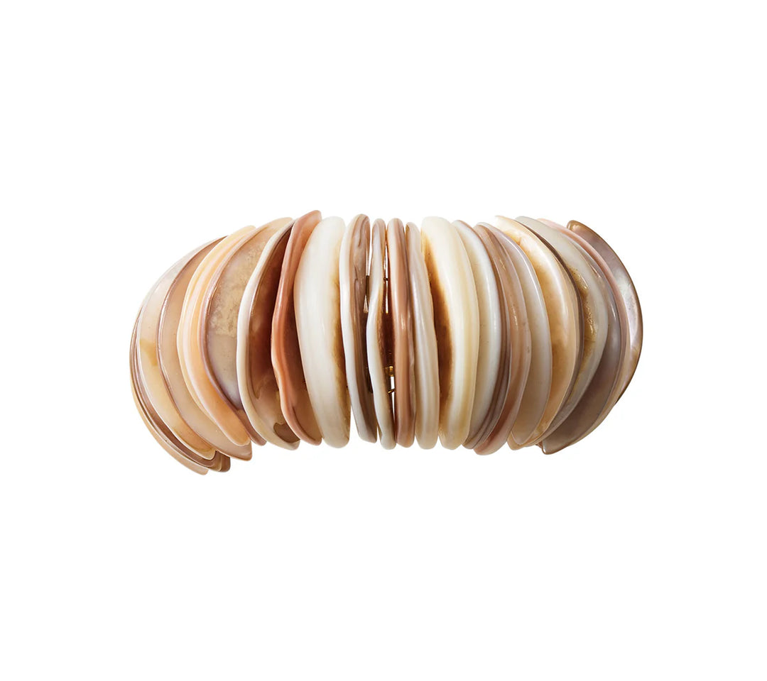 NAPKIN RING SHELL ARC NATURAL&IVORY