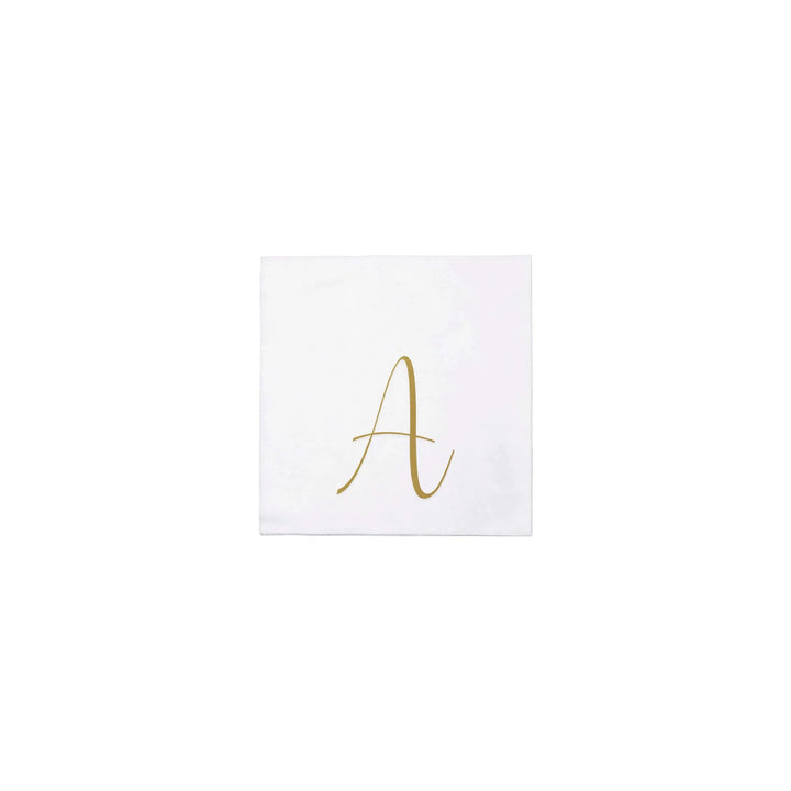 NAPKINS PAPER COCKTAIL GOLD MONOGRAME ALPHABET
