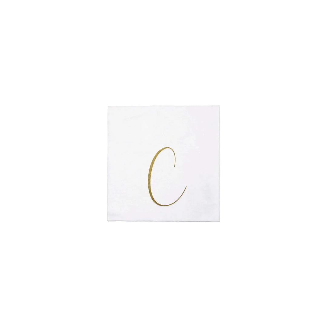 NAPKINS PAPER COCKTAIL GOLD MONOGRAME ALPHABET