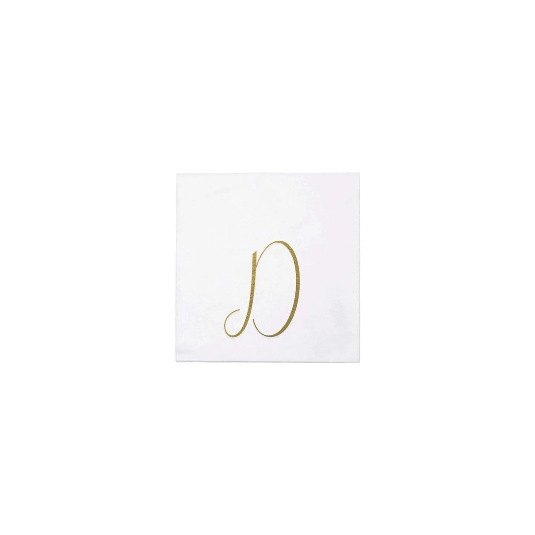 NAPKINS PAPER COCKTAIL GOLD MONOGRAME ALPHABET