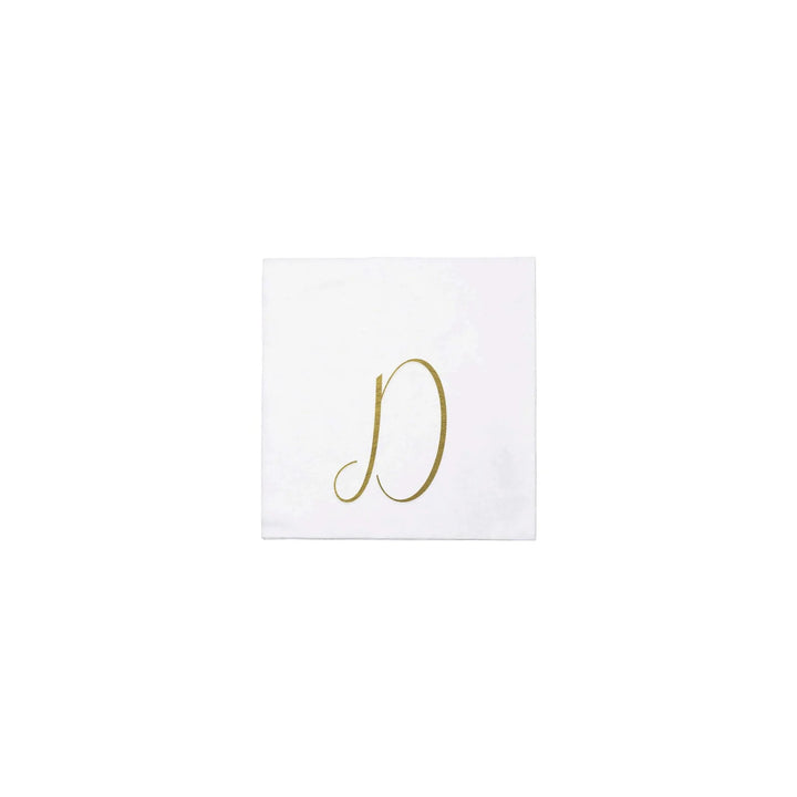 NAPKINS PAPER COCKTAIL GOLD MONOGRAME ALPHABET