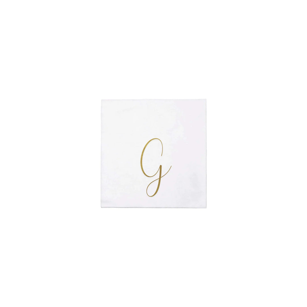 NAPKINS PAPER COCKTAIL GOLD MONOGRAME ALPHABET