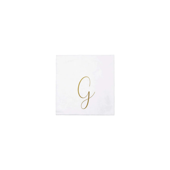 NAPKINS PAPER COCKTAIL GOLD MONOGRAME ALPHABET