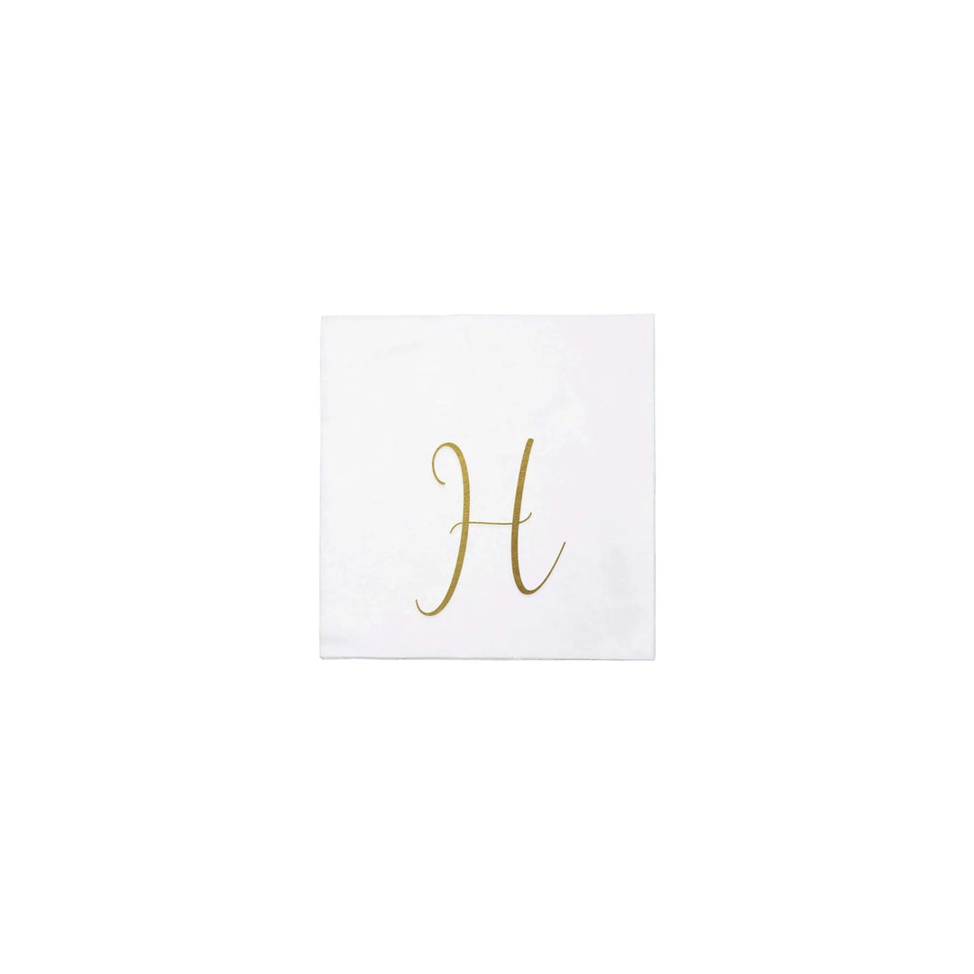 NAPKINS PAPER COCKTAIL GOLD MONOGRAME ALPHABET