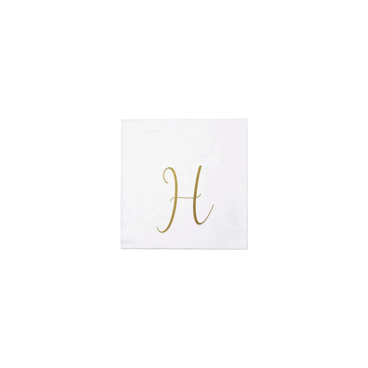 NAPKINS PAPER COCKTAIL GOLD MONOGRAME ALPHABET