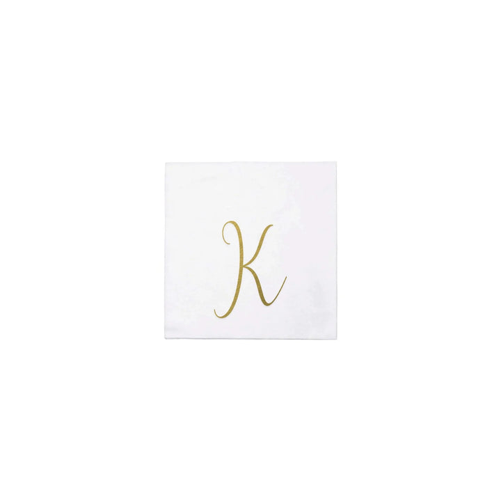 NAPKINS PAPER COCKTAIL GOLD MONOGRAME ALPHABET