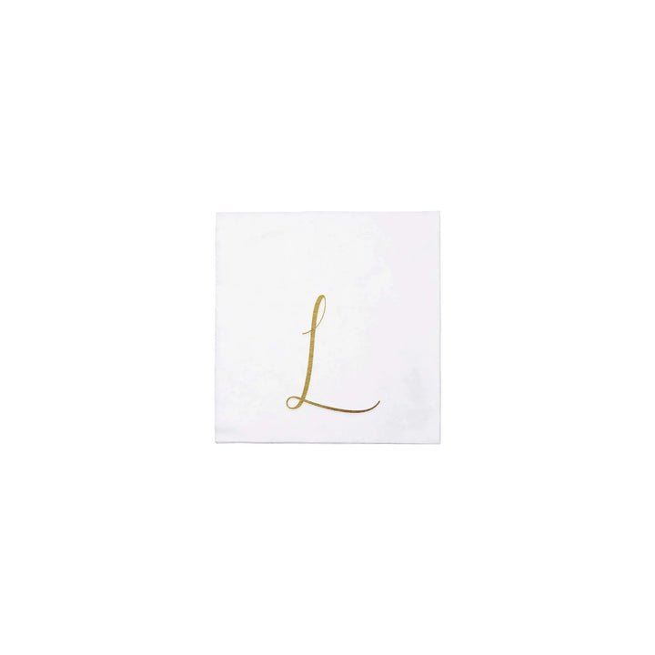 NAPKINS PAPER COCKTAIL GOLD MONOGRAME ALPHABET